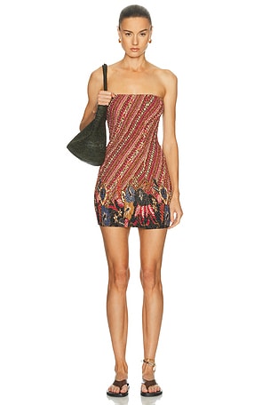 Akoia Swim Garis Batik Dress in Rust