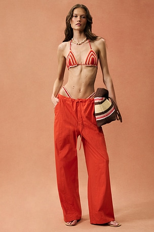 Akoia Swim for FWRD Crochet Triangle Bikini Set in Red
