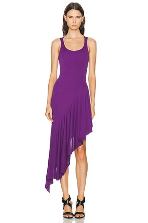 ALAÏA Asymmetrical Dress in Purple