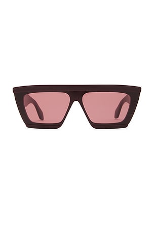 ALAÏA ALAΪA Cut Flat Top Sunglasses in Burgundy