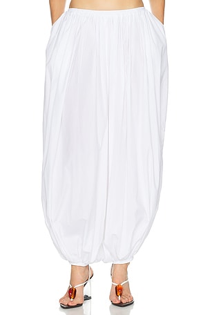ALAÏA Balloon Openwork Pant in White