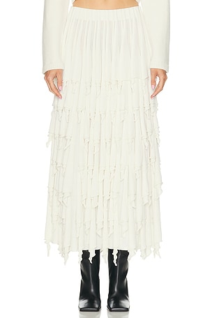 ALAÏA Layered Skirt in White
