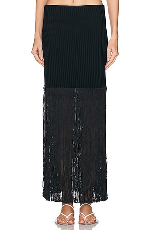 ALAÏA ALAΪA Fringed Tube Skirt in Black
