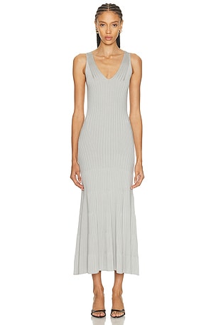 Adam Lippes Twyla Dress in Metallic Silver