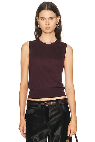 Adam Lippes Ava Top in Burgundy