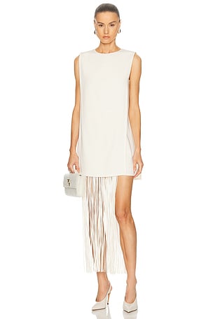Alexis Mackenzie Removable Fringe Dress in White