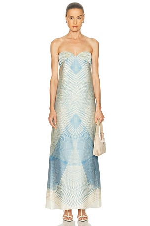 Alexis Dianne Dress in Blue,Ivory