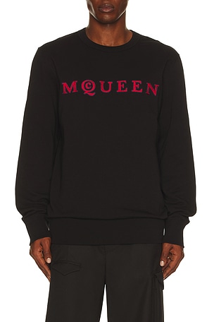 McQueen Embroidered Sweatshirt in Black