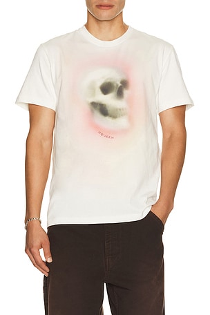 McQueen Skull Haze Tee Shirt in White