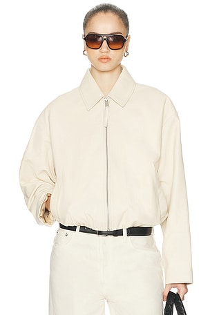 ARMA Loua Smooth Leather Jacket in Ivory
