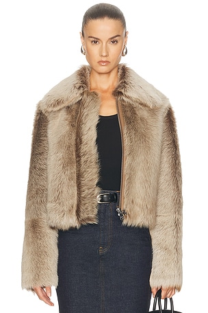 ARMA Lucie Shearling Jacket in Brown