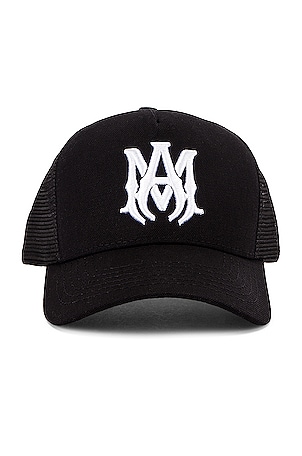 Amiri MA Logo Trucker Hat in Black