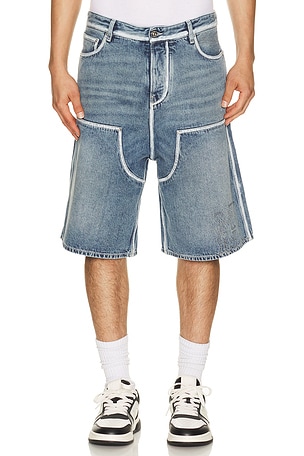 Amiri MA Denim Carpenter Short in Blue
