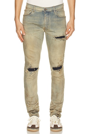 Amiri Suede MX1 Jean in Blue