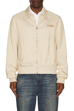 Amiri Striped Blouson in Beige