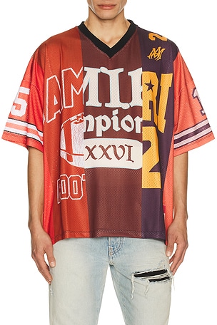 Amiri Spliced Oversized Tee in Red