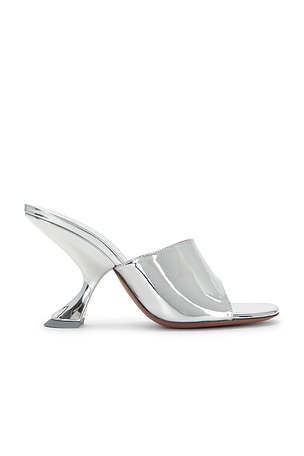AMINA MUADDI Taylor 90 Mule in Metallic Silver