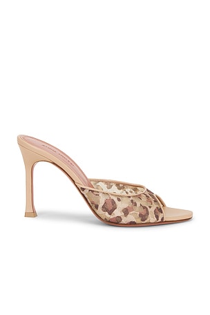 AMINA MUADDI Alexa Lace 95 Slipper Mule in Brown