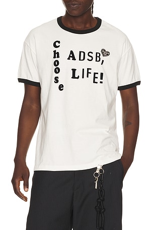 Andersson Bell Essential Adsb Flocking Ringer T-Shirt in White
