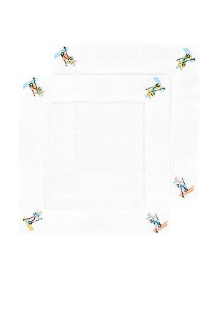 Abbode Skier Napkin in White