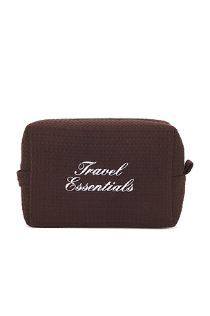 Abbode Travel Essentials Waffle Pouch in Chocolate