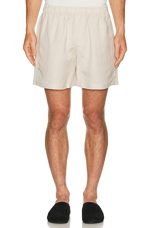 AUTO-REPLY Pull On Linen Shorts in Cream