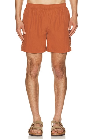 AUTO-REPLY 5.5 Solid Sebastian Swim Trunk in Brick