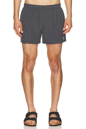 AUTO-REPLY 4 Vertical Pintuck Sebastian Swim Trunk in Grey