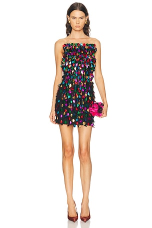 AREA Confetti Mini Dress in Blue