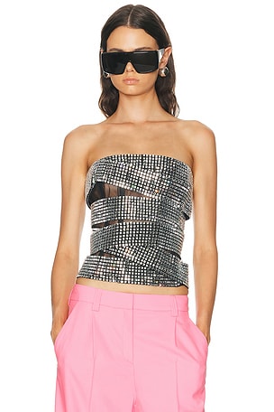 AREA Disco Ball Top in Black