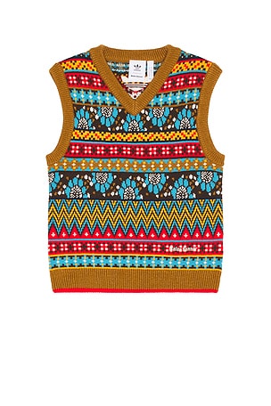 Cotton Linen Vest Fair Isle Pattern