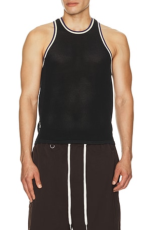 adidas by Wales Bonner x Y-3 Knit Tank Top in Black,Navy