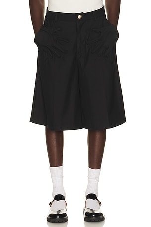COMME des GARCONS SHIRT Zipper Detail Shorts in Black | FWRD