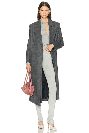 THE ATTICO Long Coat in Grey