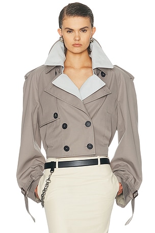 THE ATTICO Trench Bomber Jacket in Taupe