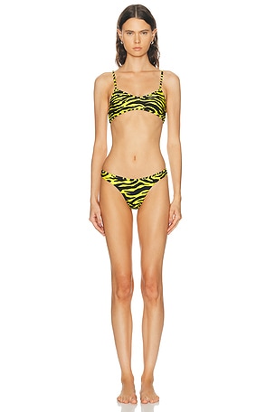 THE ATTICO Zebra Bikini Set in Yellow