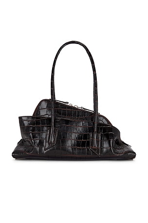 THE ATTICO La Passeggiata Small Top Handle Bag in Chocolate
