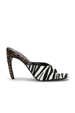 THE ATTICO Betta 95mm Mule Sandal in Black & White