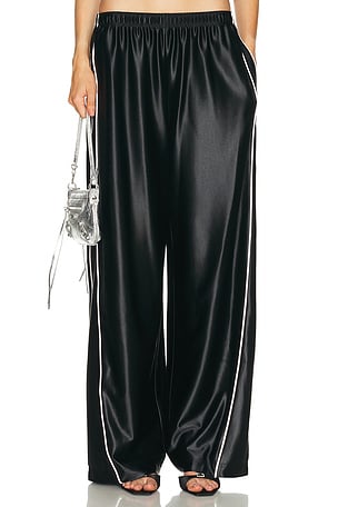 Alexander Wang Mid Rise Reflective Trackpant in Black