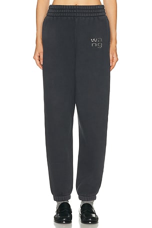 Alexander Wang Hotfix Logo Sweatpant in Black
