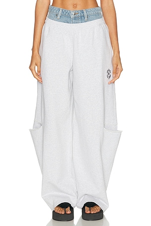 Alexander Wang Prestyled Slashed Sweatpant in Grey