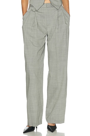 Alexander Wang Mid-Rise Tailored Pant With Side Zippers in Grey