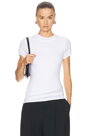 Alexander Wang Layered Short Sleeve Top in White
