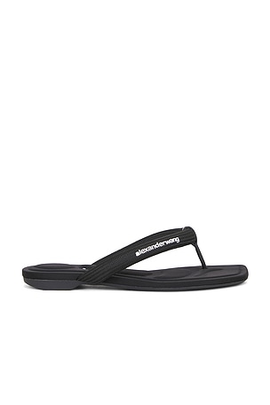 Alexander Wang Jenna Tubular Flat Thong Sandal in Black