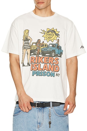 AWGE Rikers Island Tee in White