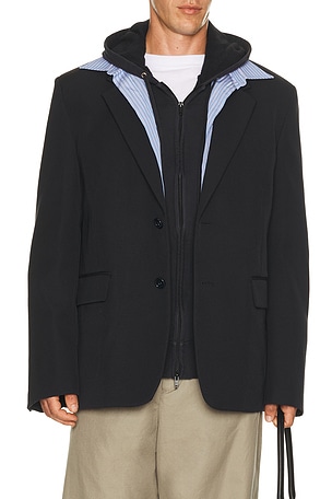 Balenciaga Hybrid Shirt Jacket in Navy