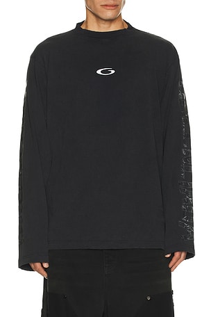 Balenciaga Shifted Og Long Sleeve Tee in Black