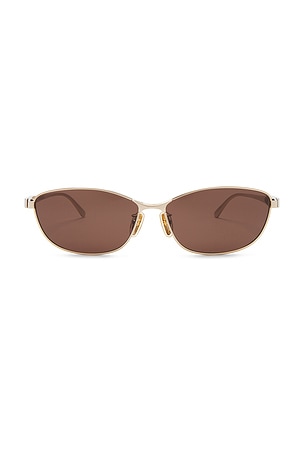 Balenciaga Rectangle Sunglasses in Metallic Gold