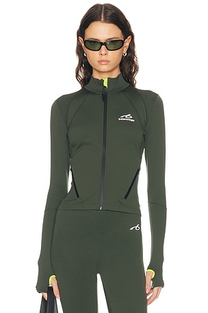 Balenciaga Fitted Zip-up Jacket in Dark Green