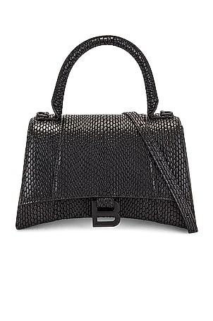 Balenciaga Small Hourglass Top Handle Bag in Black